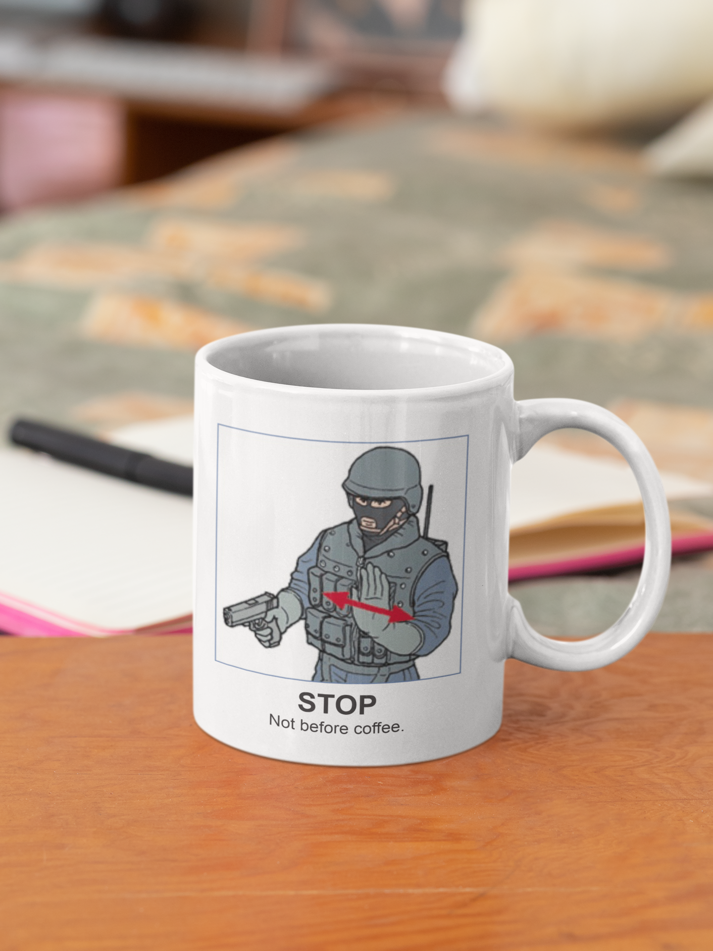 STOP  - Large 15 oz Coffee Mug